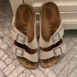 Women's White Birkenstock Sandals Size 37